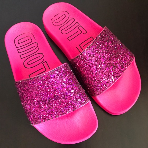 adidas Shoes - ADIDAS Shock Pink Out Loud Adilette Slide Sandals